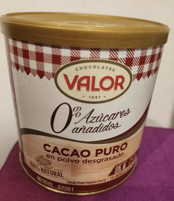 Cacao puro en polvo desgrasado front packaging