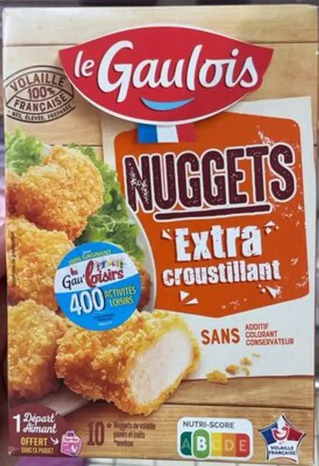 Nuggets extra croustillant front packaging