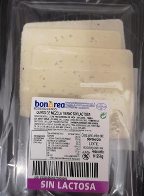 Queso mezcla tierno sin lactosa