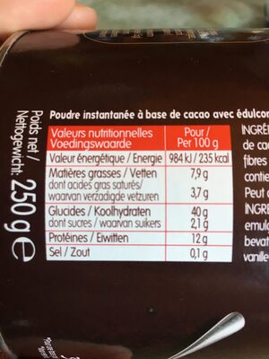 Cankao nutrition facts table