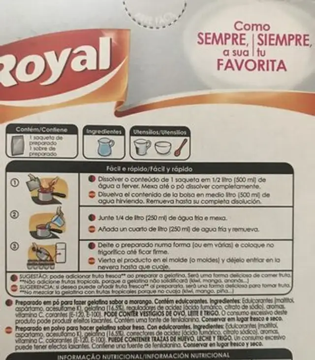 Geltina ingredients label