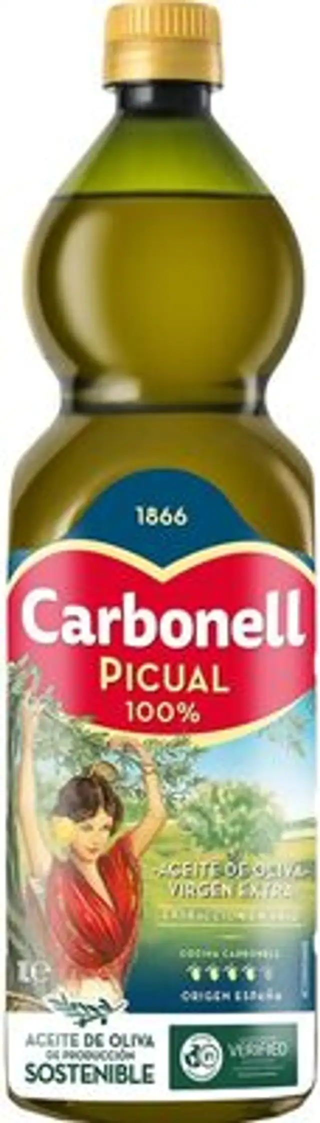 Aceite de oliva virgen extra 100% picual botella 1 l front packaging