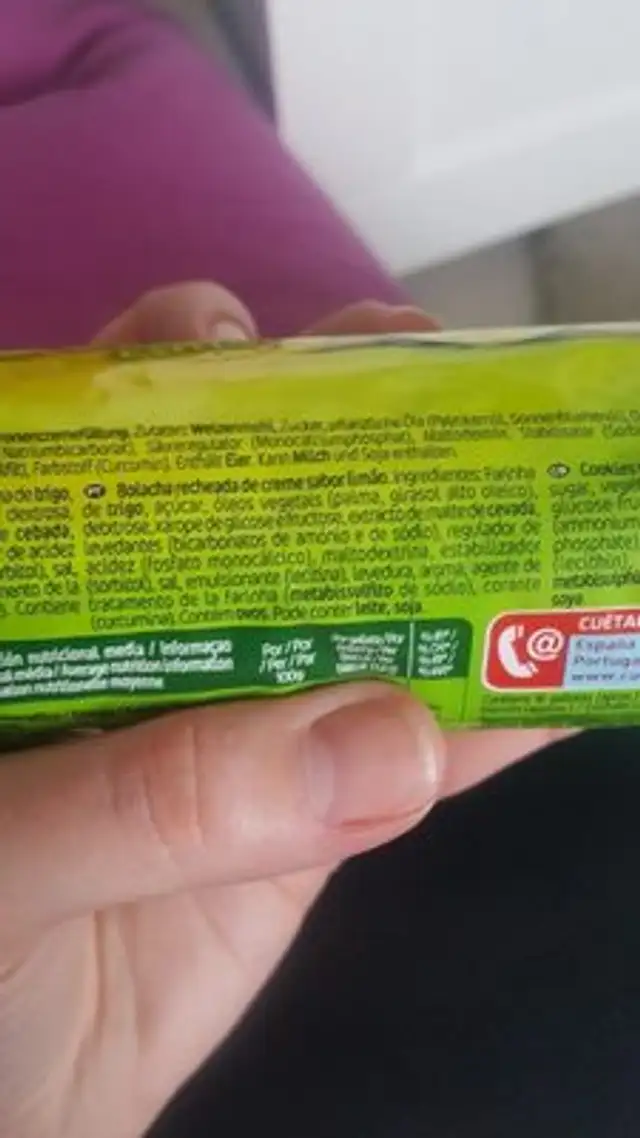 Galleta Cue.bocadito Limon 150GRS ingredients label