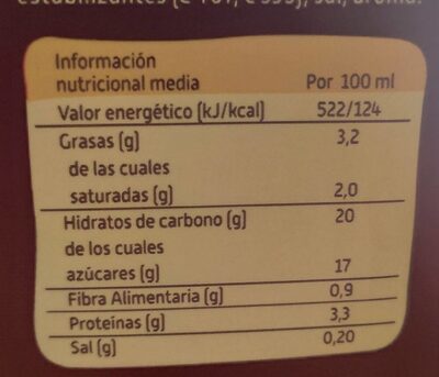 Paladin Líquido nutrition facts table
