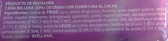 Qé Caña ingredients label