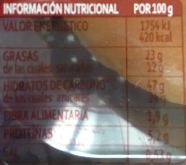 Donuts Glacé 2 Unidades nutrition facts table