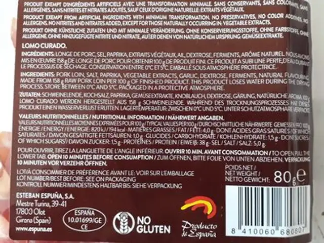 Lomo Tradition 0% ingredients label