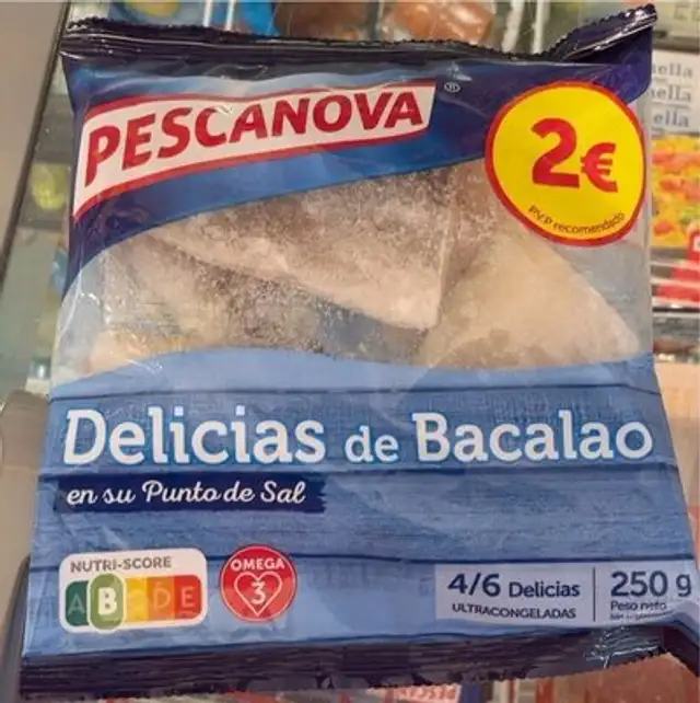 Delicias de bacalao front packaging