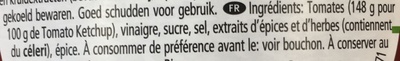 Tomato Ketchup ingredients label