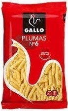 Pasta Gallo Plumas N° 6 front packaging