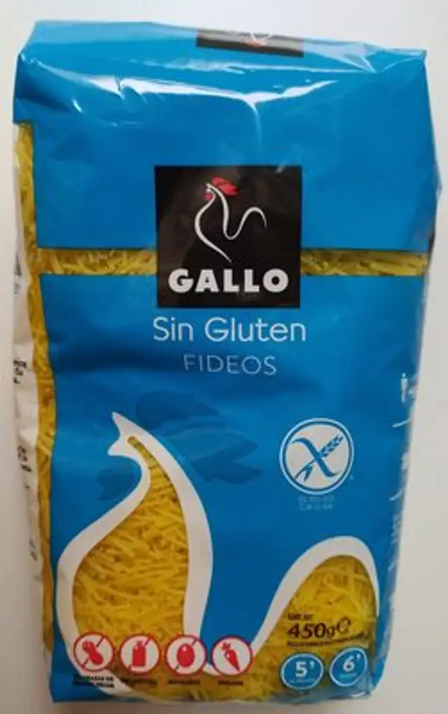 Fideos sin gluten front packaging