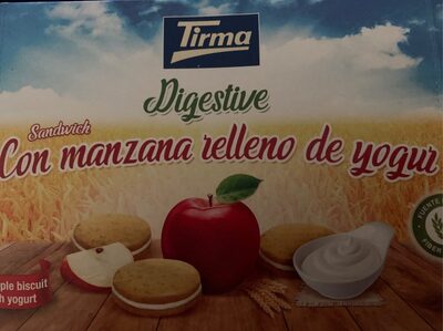 Digestive sandwich con manzana relleno de yogur