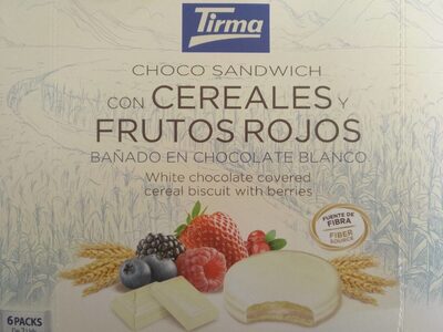 Choco Sandwiches con Cereales y Frutos Rojos front packaging