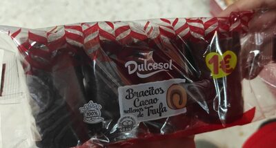 Bracitos cacao rellenos de trufa front packaging