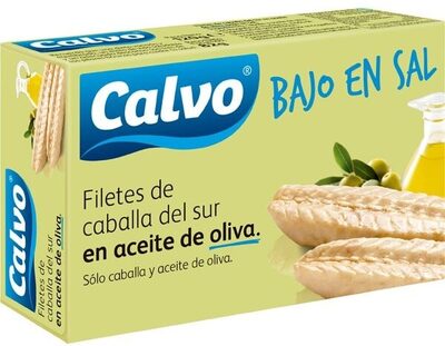 Filetes de caballa del sur en aceite de oliva front packaging