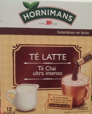 Té latte chai front packaging