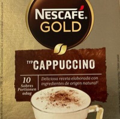 Bebida instantánea en polvo con azúcar, leche y café front packaging