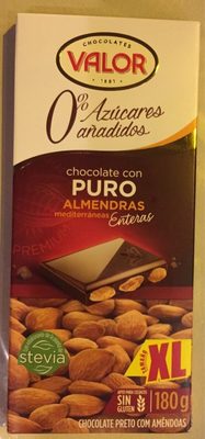 Chocolate con puro almendras mediterraneas enteras front packaging
