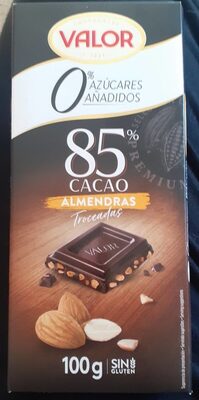 Chocolate valor 85% con almendras