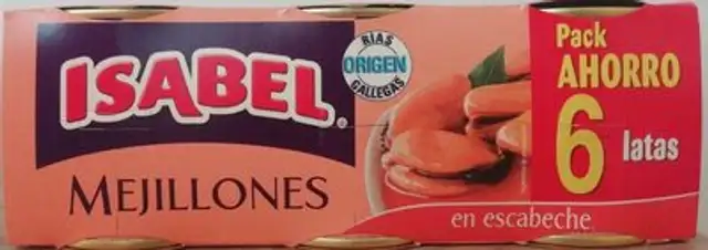 Mejillones en escabeche front packaging