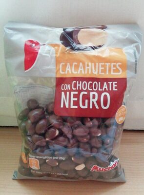 Cacahuetes con chocolate negro front packaging