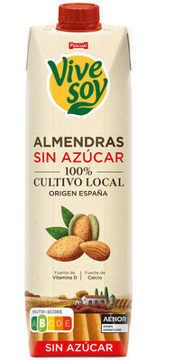 Bebida de almendras sin azúcar front packaging