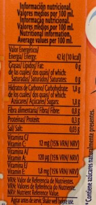 Tropical zero materia grasa zumo de fruta con nutrition facts table