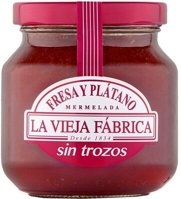 Mermelada de fresa y plátano sin trozos