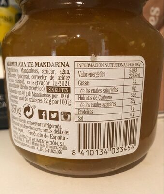 Mermelada de mandarina front packaging