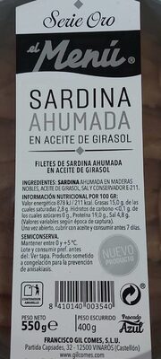 Sardina ahumada en aceite de girasol front packaging