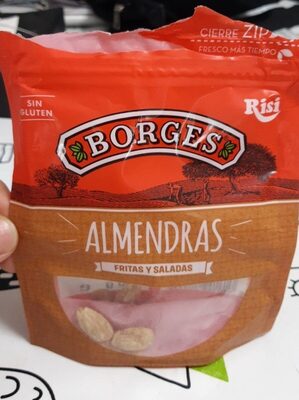 Almendras fritas saladas front packaging