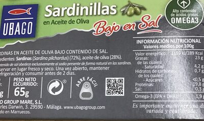 Sardinillas en aceite de oliva front packaging