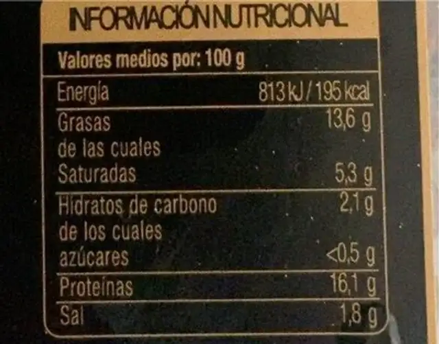 Burger gourmets nutrition facts table