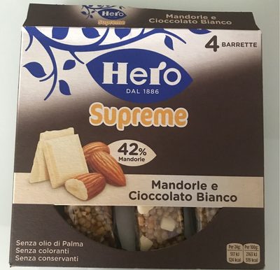 Hero'muesly Supreme Mandorle Ciocc. bianco X4 GR 96
