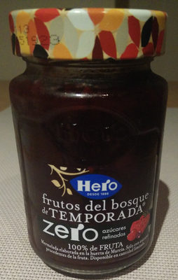 Zero mermelada de frutas del bosque de temporada