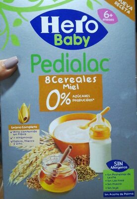Pedialac 8 cereales miel 0% front packaging