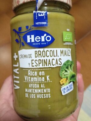CREMA DE BRÓCOLI, MAÍZ Y ESPINACA