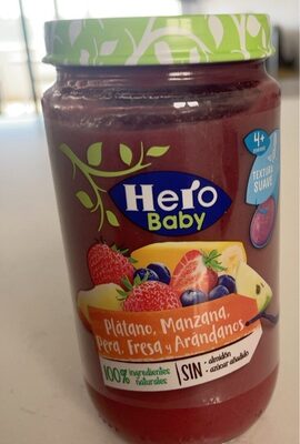 Plátano,manzana,pera,fresa y arándanos