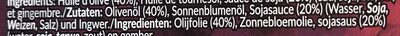Soja-gingembre ingredients label