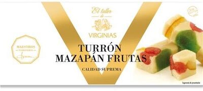 Turrón mazapán frutas front packaging