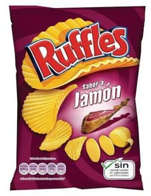 Ruffles sabor jamón front packaging