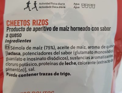 Cheetos fromage ingredients label