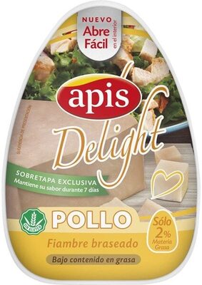 Fiambre de pollo braseado delight sin gluten front packaging