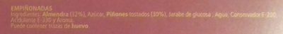 Empiñonadas ingredients label