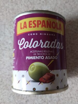 Aceitunas rellenas de trocitos de pimiento asado