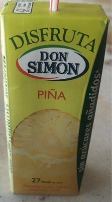 Bebida de zumo de piña sin azúcar briks front packaging