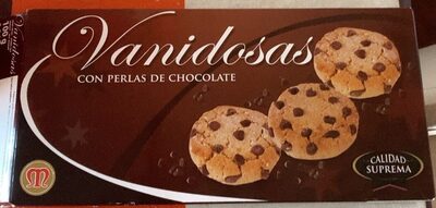 Vanidosas con perlas de chocolate front packaging