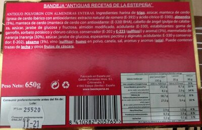 Bandeja antiguas recetas de la estepeña
