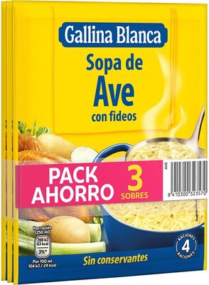 Sopa de ave con fideos formato ahorro
