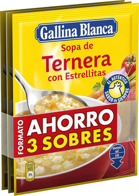 Sopa de ternera con estrellitas